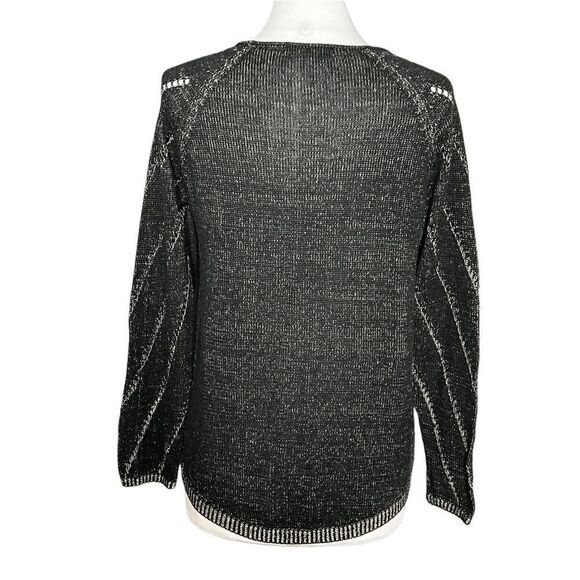 FEVER LIGHTWEIGHT Mixed Cotton Blend Knit Hi-Low Hem Pullover Crewneck Sweater - Picture 6 of 9